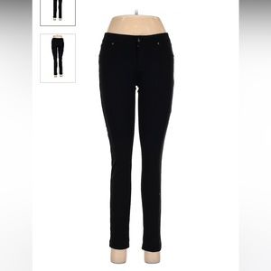 Ci Sono Black Stretchy Dress Pants With Gem Buttons